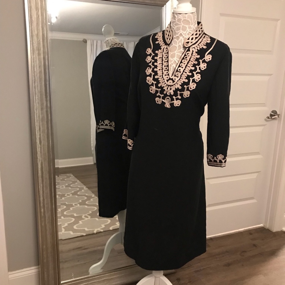 Sharon Young Size 12 Black and Gold Dress